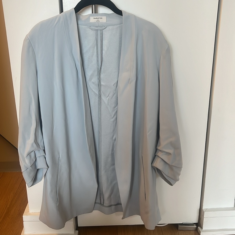 Aritzia Babaton Light Blue Power Blazer XL - Picture 3 of 5
